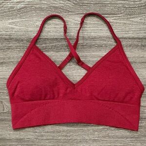 Like New Lululemon EBB To Street Sports Bra Size 4 Berry Red Maroon Color